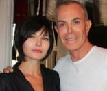 Delphine Chanéac et Jean-Claude Jitrois à la soirée Jean-Claude Jitrois dans son appartement 