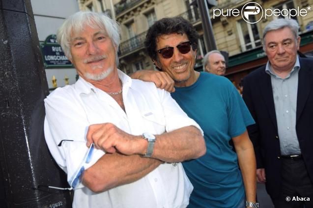 Tony Frank et Hugues Aufray à la soirée-exposition en l'honneur de Serge Gainsbourg le 10/10/09 à Paris