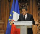 Nicolas Sarkozy lors de la remise du rapport Stiglitz, le 14/09/09, à la Sorbonne.