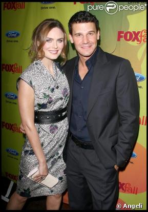 Emily Deschanel et David Boreanaz à la soirée Fox Fall-Eco Casino, à Los Angeles. 14/09/09