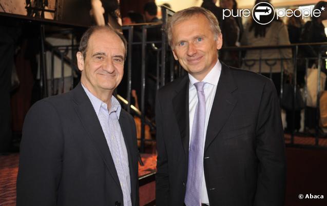 Pierre Lescure et Thomas Valentin lors de la conférence de presse de rentrée de Paris Première le 17 septembre 2009