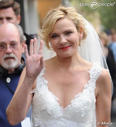 Kim Cattrall, alias Samantha Jones, sur le tournage de Sex and the City 2. 18/09/09