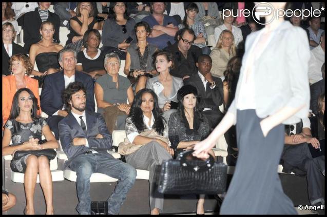 Janet Jackson et Ziyi Zhang au défilé Giorgio Armani lors de la Fashion Week italienne à Milan le 24 septembre 2009