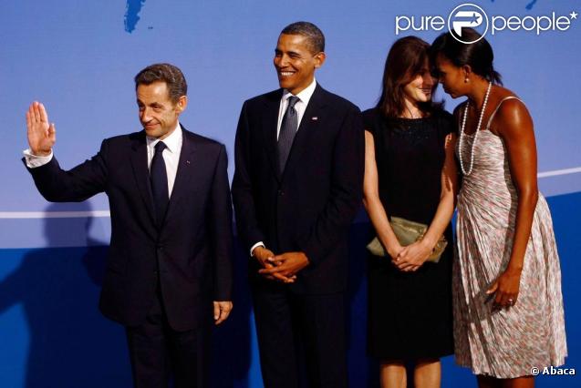 Carla Bruni et Michelle Obama lors du dîner du G20 à Pittsburgh