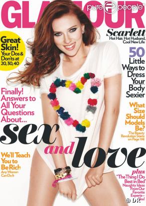 Scarlett Johansson en couverture du magazine Glamour du mois d'octobre