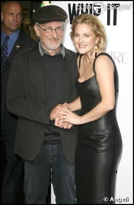 Drew Barrymore et Steven Spielberg à la première du film Whip it !, à Los Angeles. 29/09/09