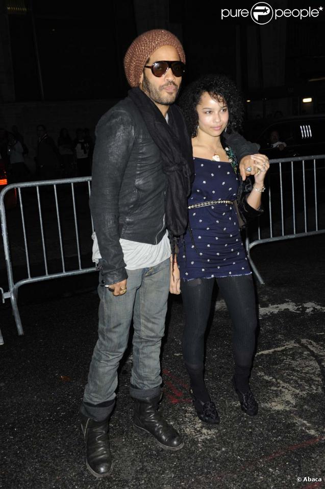 Lenny Kravitz et sa fille Zoé au festival du film de New York le 3 octobre 2009.