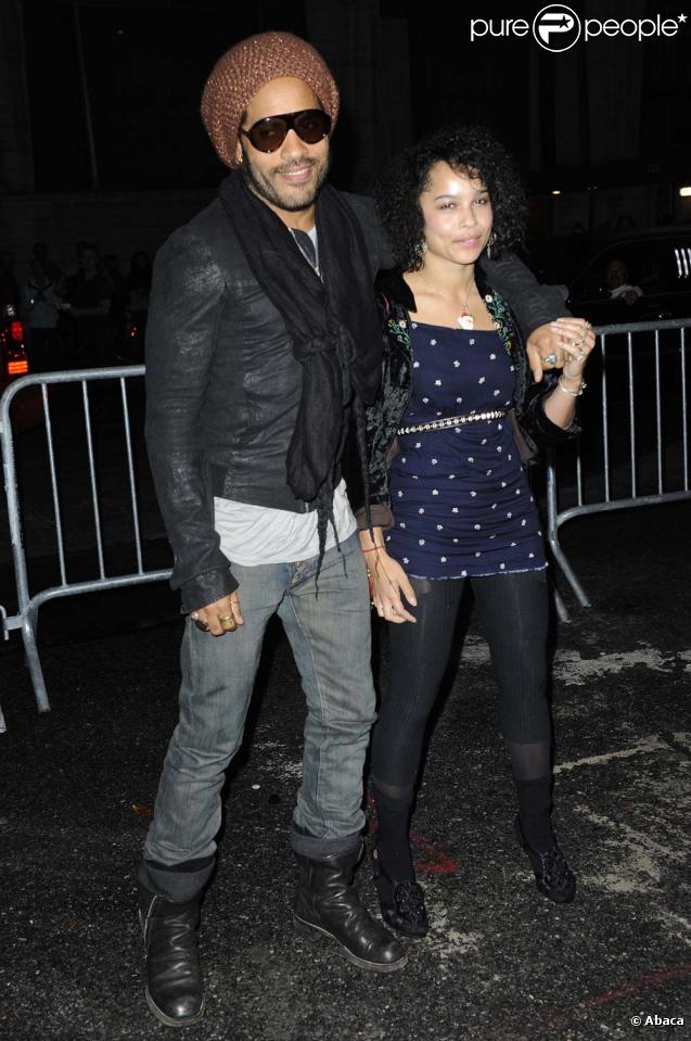Lenny Kravitz et sa fille Zoé au festival du film de New York le 3 octobre 2009.
