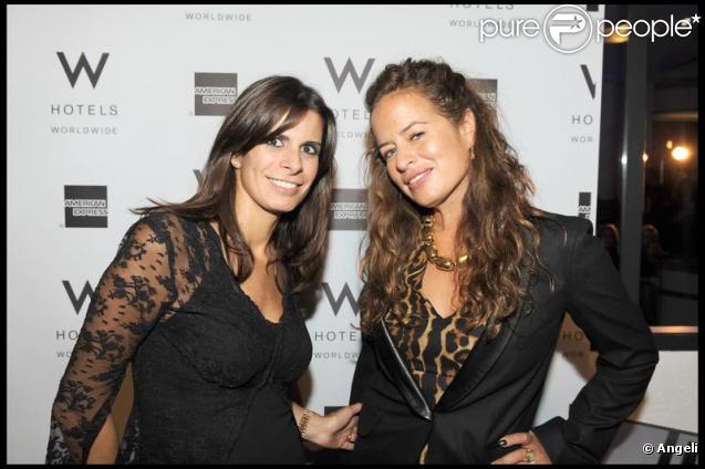 Jade Jagger et Tracy Francelet (organisatrice) à la soirée W Lounge Hotel. 05/10/09