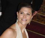 La princesse Victoria de Suède au dîner de gala de l'E.O.R.T.C à l'Opéra Garnier de Monte Carlo à Monaco le 9 octobre 2009