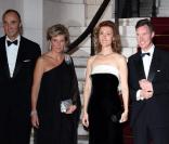 Prince Lorenz et Princesse Astrid de Belgique et Princesse Sibilia et Prince Guillaume du Luxembourg, au dîner de gala de l'E.O.R.T.C à l'Opéra Garnier de Monte Carlo à Monaco le 9 octobre 2009