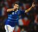 L"équipe de France, lors du large succès des Bleus face à la modeste équipe des Îles Féroé, cinq buts à zéro, au stade du Roudourou à Guingamp, le 10 octobre 2009 !