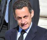 Nicolas Sarkozy aux obsèques d'Henri Salvador, le 16 février 2008, en l'Eglise de la Madeleine