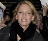 Uma Thurman, à l'occasion de l'enregistrement du  Late Show with David Letterman , à New York, le 12 octobre 2009 !