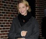 Uma Thurman, à l'occasion de l'enregistrement du  Late Show with David Letterman , à New York, le 12 octobre 2009 !