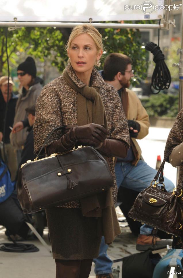 Kelly Rutherford sur le tournage de la saison trois de  Gossip Girl , le 14 octobre 2009