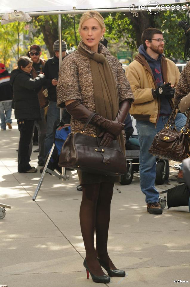 Kelly Rutherford sur le tournage de la saison trois de  Gossip Girl , le 14 octobre 2009
