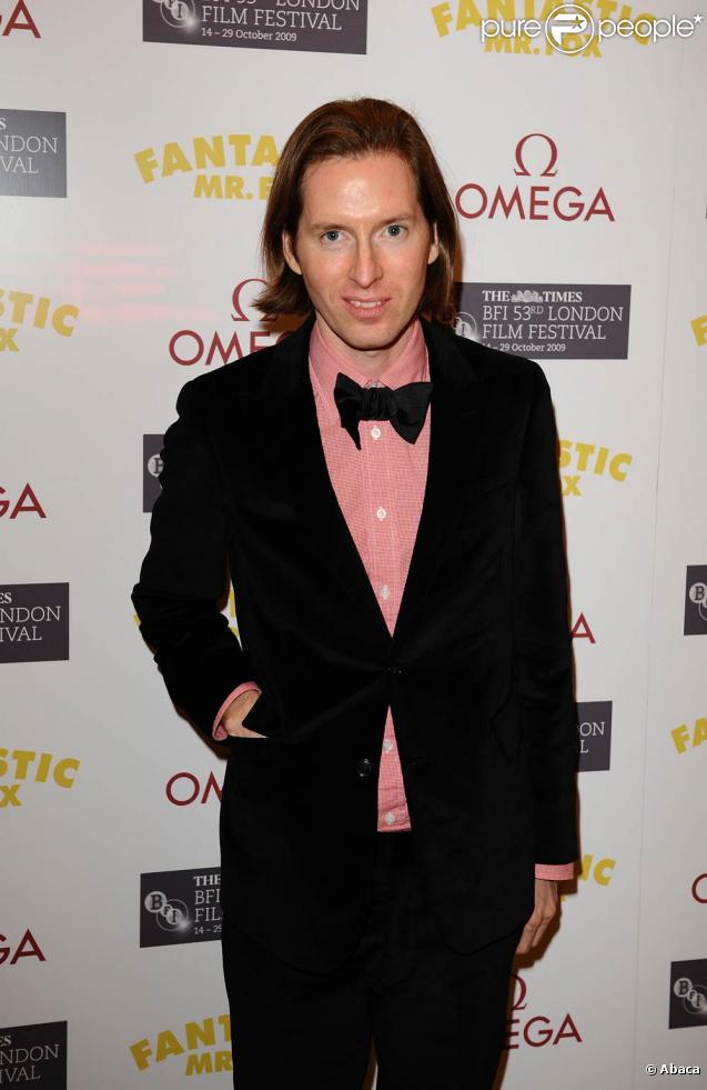 Wes Anderson, à l'occasion de la grande soirée donnée pour l'avant-première du  Fantastique Mr. Fox , à la Saatchi Gallery de Londres, le 14 octobre 2009 !