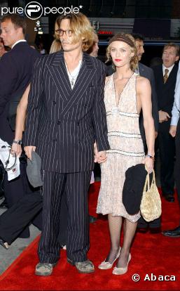 Vanessa Paradis et Johnny Depp à la première du film de monsieur, Il était une fois au Mexique... Desperado 2, en septembre 2003