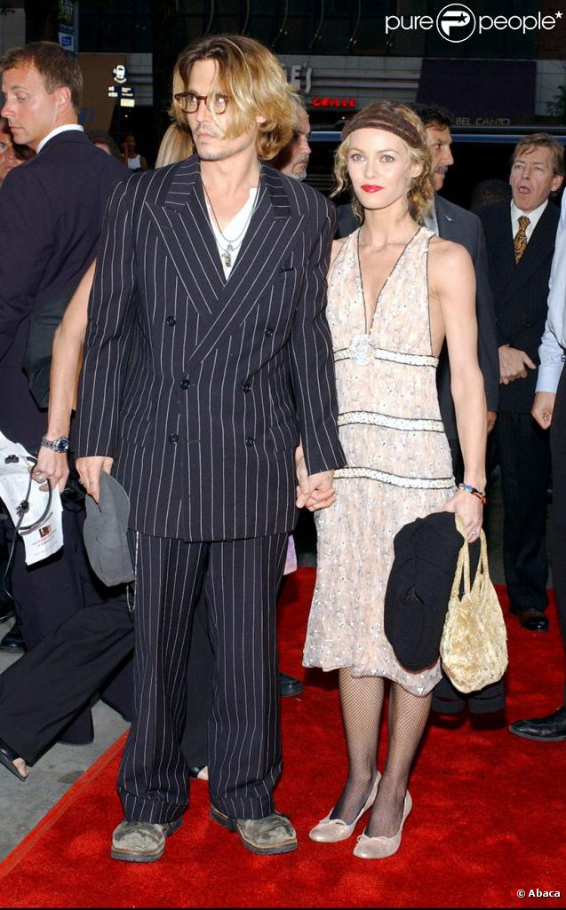 Vanessa Paradis et Johnny Depp à la première du film de monsieur, Il était une fois au Mexique... Desperado 2, en septembre 2003 