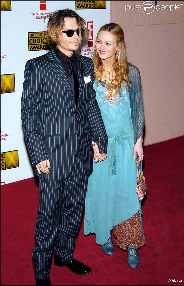 Vanessa Paradis et Johnny Depp au Critics' Choice Award à Los Angeles en janvier 2004 : un couple bohême mais glamour 