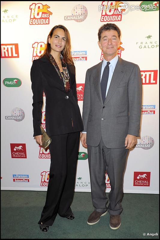 Ir  ène Salvador et le baron Edouard de Rotschild   nà la soirée organisée pour les 10 ans de la chaîne Equidia. 20/10/09