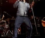 Robbie Williams, au top de sa forme pour son premier concert en trois ans, lors du BBC Electric Proms, le 20 octobre 2009