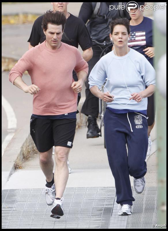 Katie Holmes et Tom Cruise font du jogging (Santa Monica - 31 octobre 2009)