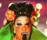 En 1991 Marianne James avec son maquillage délirant d'Ultima Recital