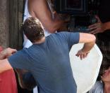 Matthew Fox et Jorge Garcia sur le tournage de Lost à Hawaï le 20 octobre 2009
