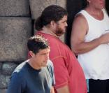 Matthew Fox et Jorge Garcia sur le tournage de Lost à Hawaï le 20 octobre 2009
