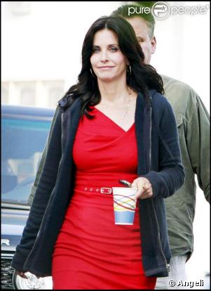 Courteney Cox à Los Angeles, sur le tournage de sa nouvelle série  Cougar Town 