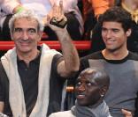 Raymond Domenech et le beau Yoann Gourcuff, lors du premier jour du tournoi BNP Paribas de Bercy, au Palais Omnisport de Paris Bercy, le 9 novembre 2009.
