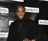 Estelle lors de la soirée à l'occasion de la ré-ouverture de la boutique Swatch dans Times Square à New York le 12 novembre 2009