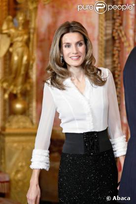 Letizia d'Espagne au Palais Royal pour la visite officielle du président Hongrois