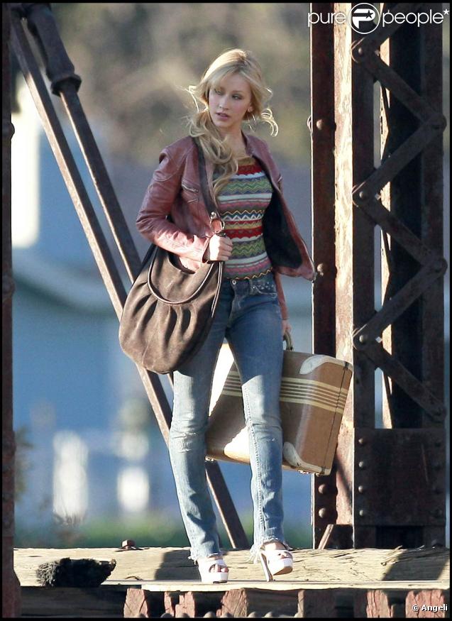 Christina Aguilera sur le tournage de  Burlesque , à Los Angeles, le 17 novembre 2009.