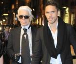 Karl Lagerfeld et Sebastien Jondeau à Rome, 24/11/09.