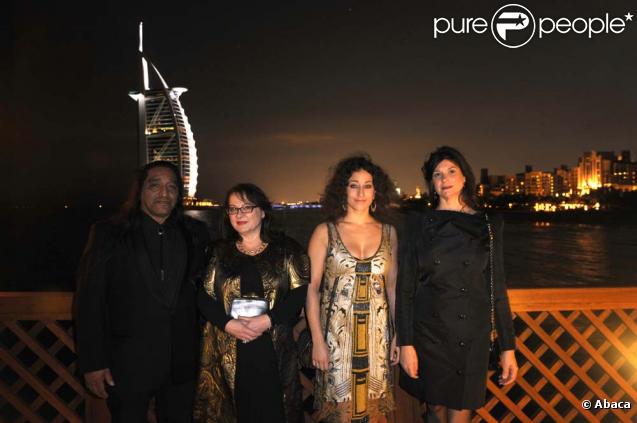 George Aguila, Josiane Balasko, Mona Achache et Anne-Dominique Toussaint lors du 6e Festival international du Film de Dubaï, le 14 décembre 2009.