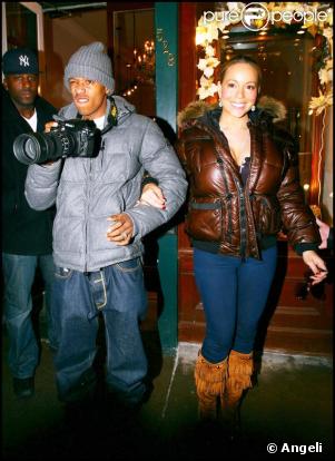 Mariah Carey et Nick Cannon à Aspen, le 20 décembre 2009