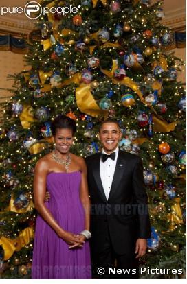 Noël 2009 à la Maison Blanche... Barack Obama et Michelle vivent dans un paradis enchanté le temps des fêtes de fin d'année.