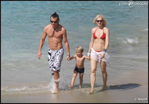 Gwen Stefani et Gavin Rossdale sont à Saint-Barthélémy avec leurs enfants Kingston et Zuma le 4 janvier 2009