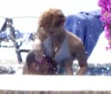 Rihanna profite d'un moment romantique avec son nouvel amoureux Matt Kemp au Mexique le 4 janvier 2010.