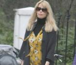 Claudia Schiffer dans les rues de Londres avec son ventre arrondi. Le 21 janvier 2010