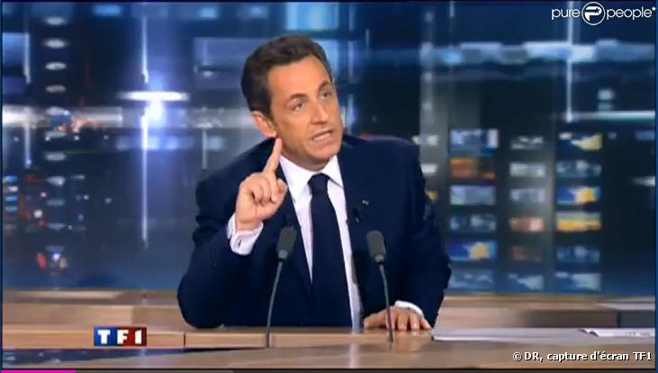 Nicolas Sarkozy lors du JT de Laurence Ferrari (lundi 25 janvier 2010 sur TF1)