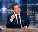 Nicolas Sarkozy lors du JT de Laurence Ferrari (lundi 25 janvier 2010 sur TF1)