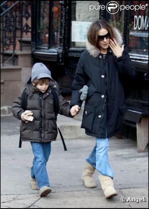 Sarah Jessica Parker emmène son fils James Wilkie à l'école le 26 janvier 2010 à New York