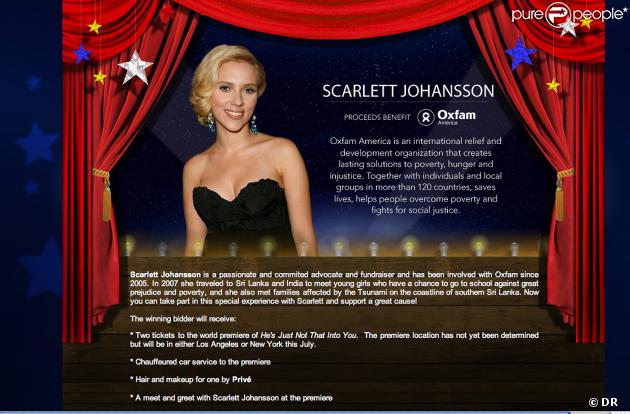 Scarlett Johansson se propose sur eBay...