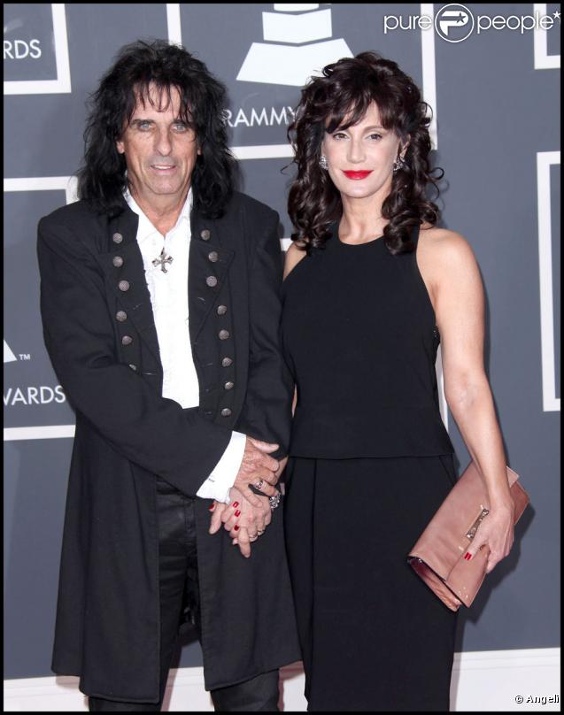 Alice Cooper et sa femme lors des Grammy Awards à Los Angeles le 31 janvier 2010