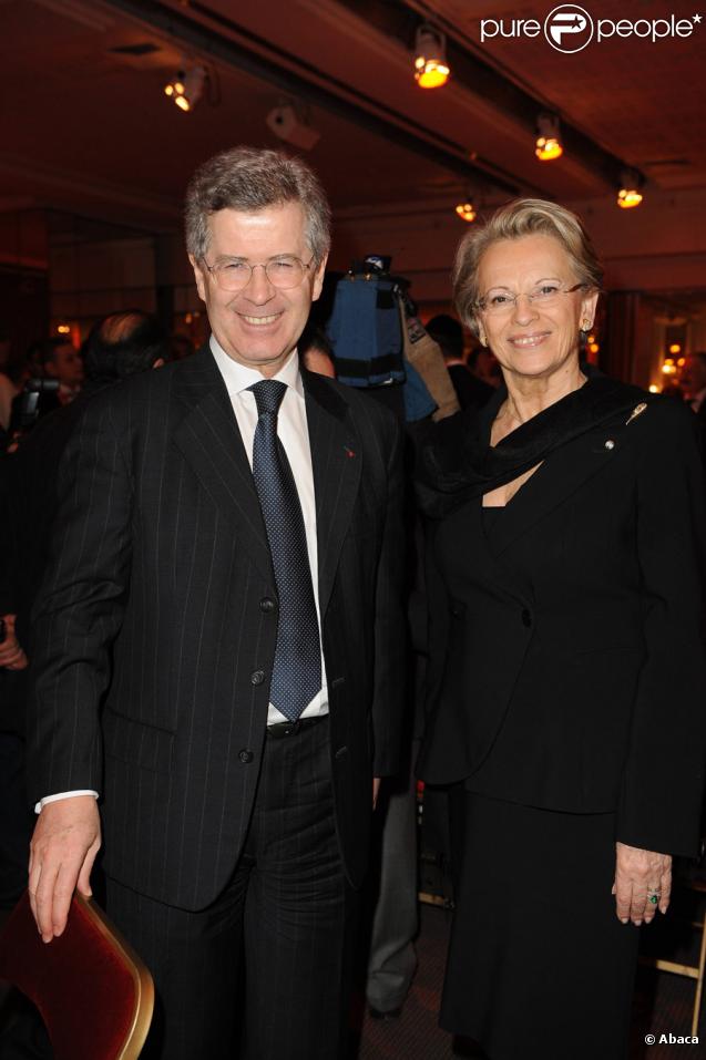 Jean-David Levitte et Michèle Alliot-Marie lors du dîner du Crif au pavillon d'Armenonville le 3 février 2010