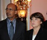 Harlem Desir et Martine Aubry lors du dîner du Crif au pavillon d'Armenonville le 3 février 2010